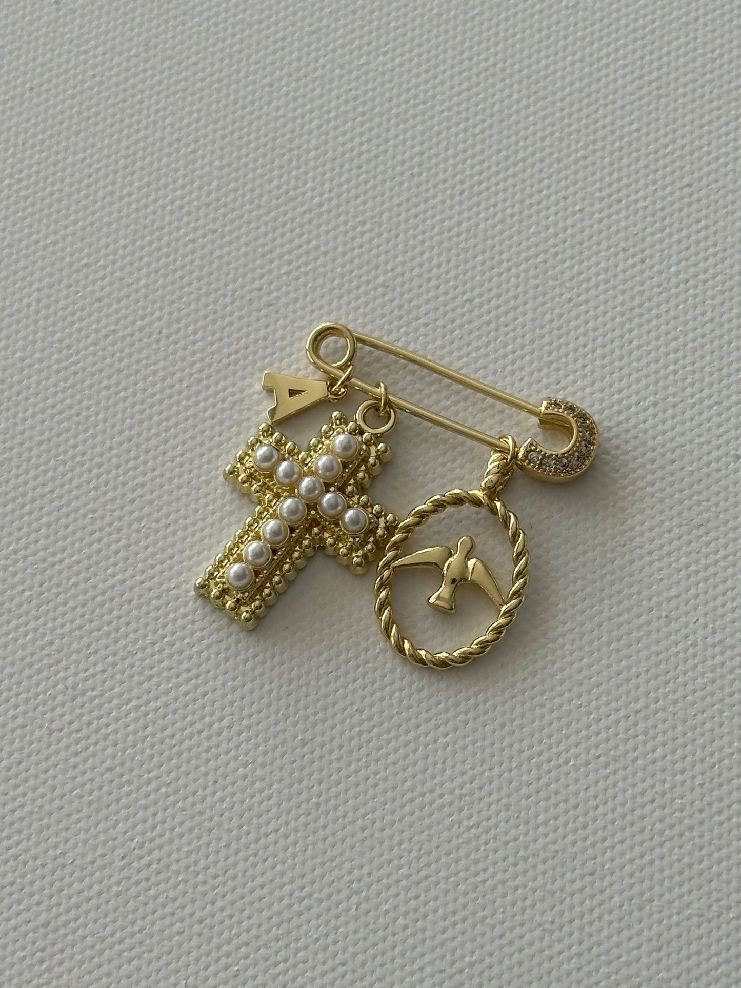 Baby Pin Cross Pearl