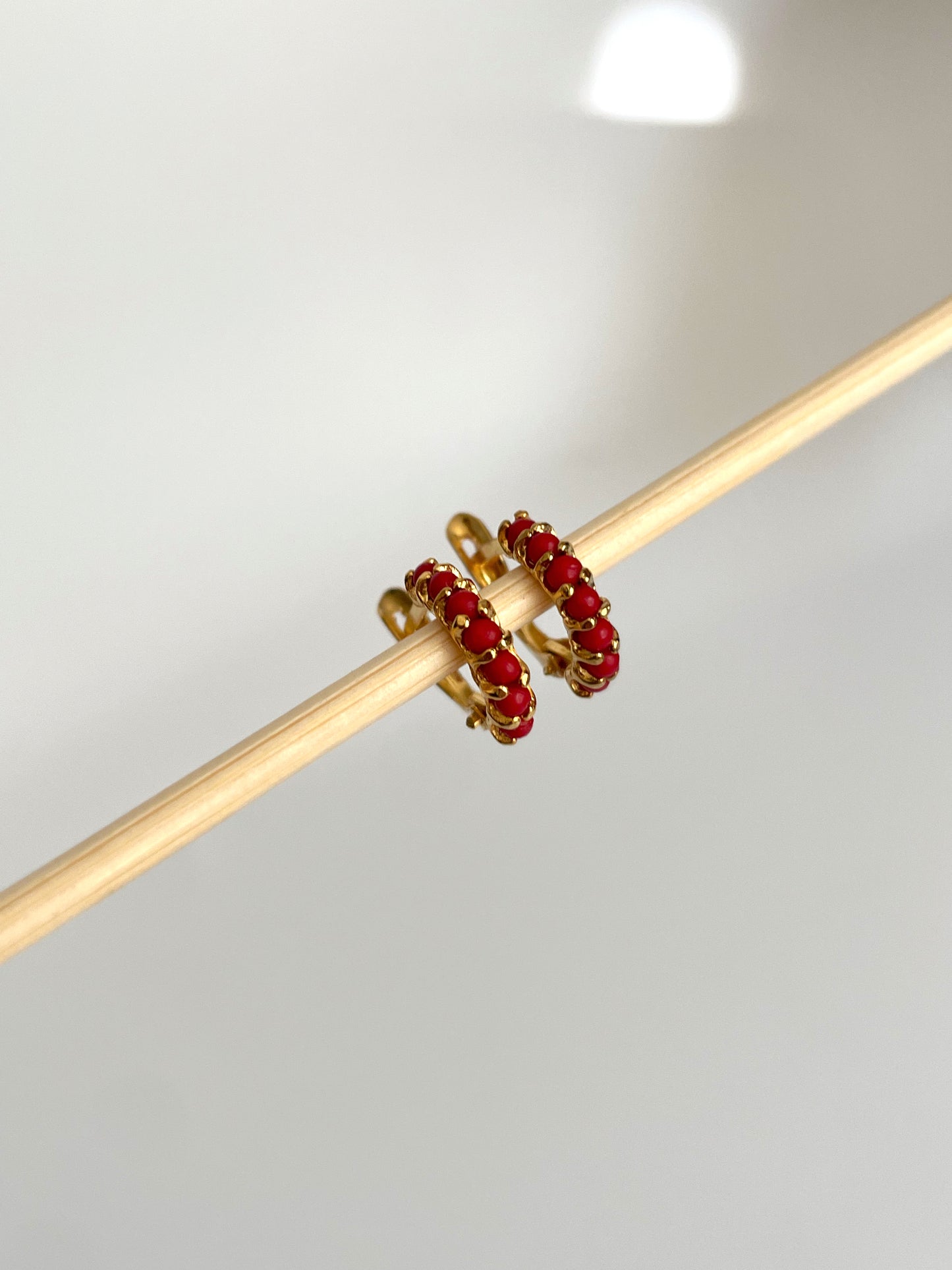 Baby girls beaded hoop earrings