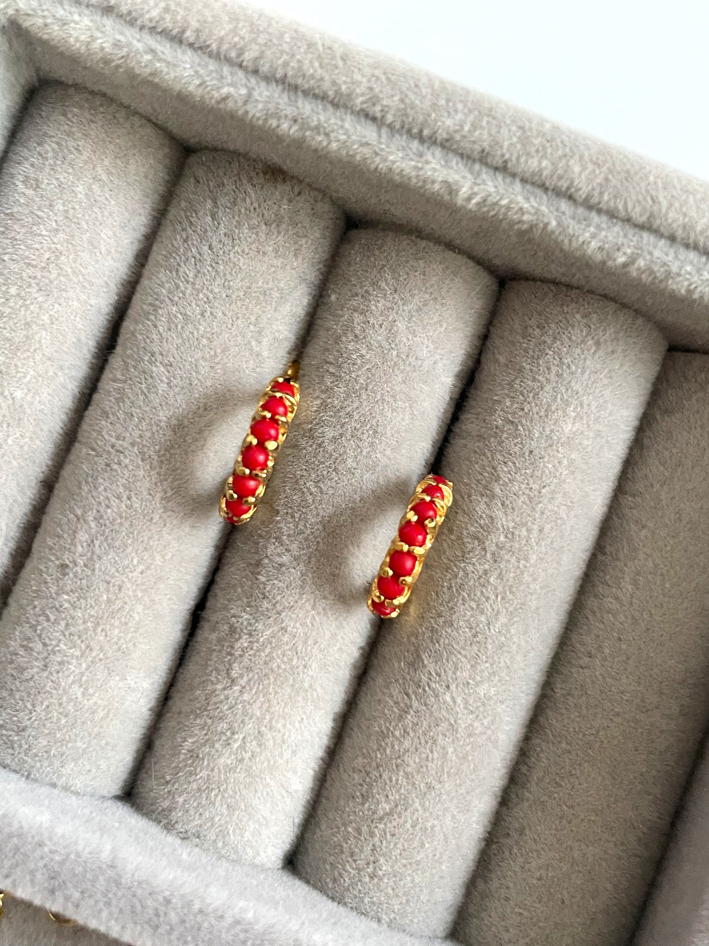 Baby girls beaded hoop earrings