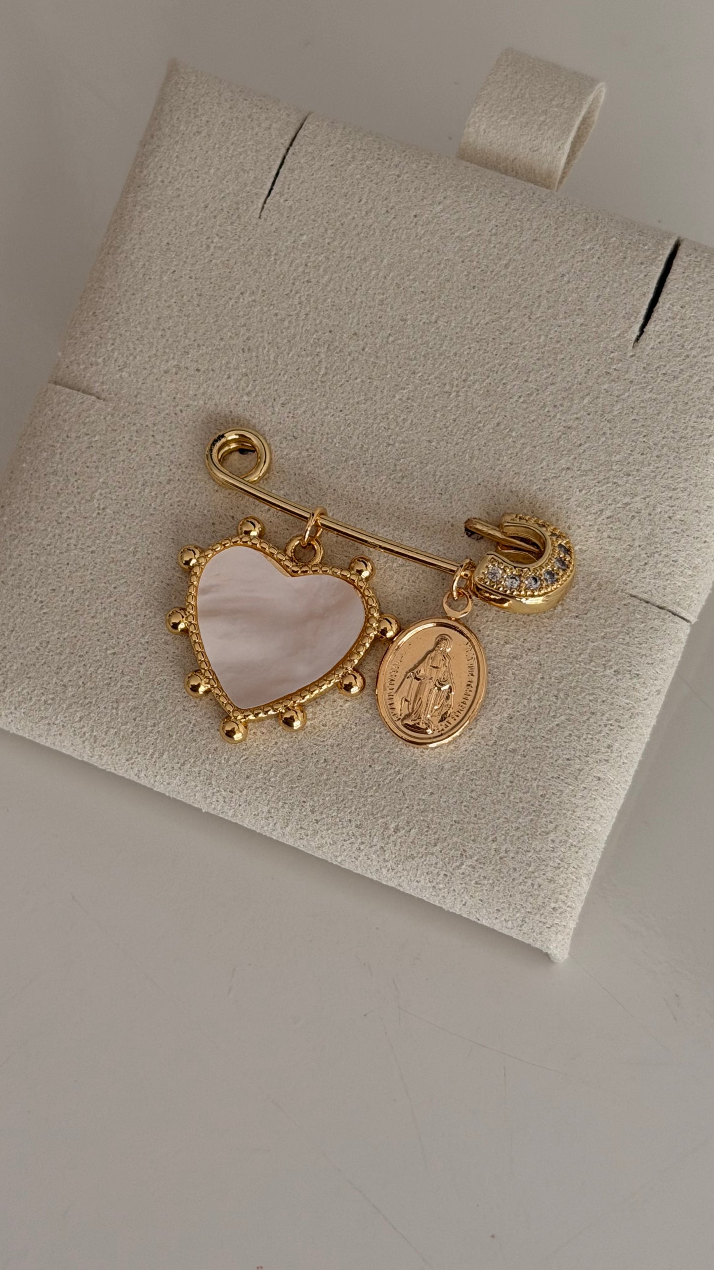 Mother of pearl heart Baby Pin