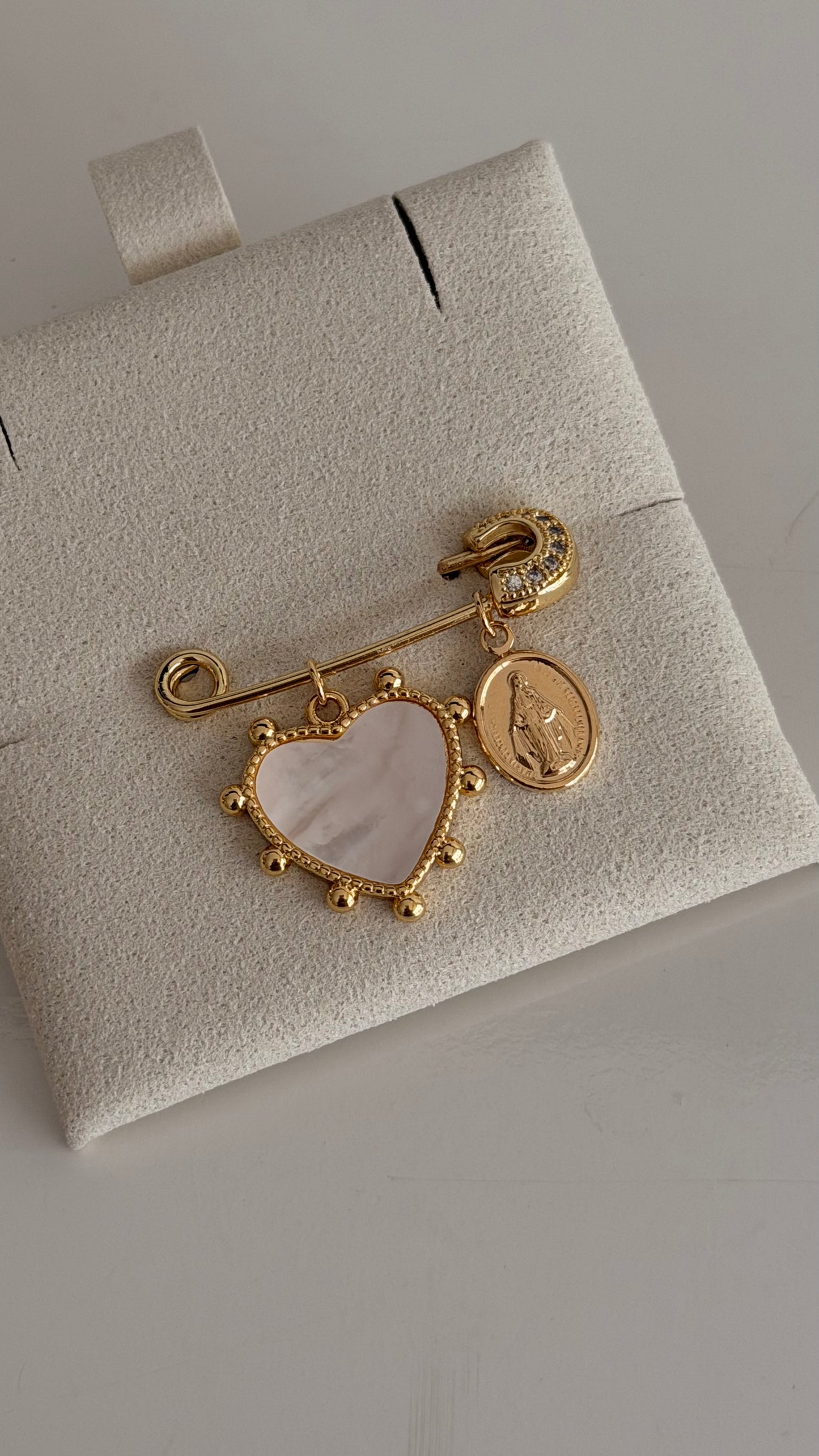 Mother of pearl heart Baby Pin