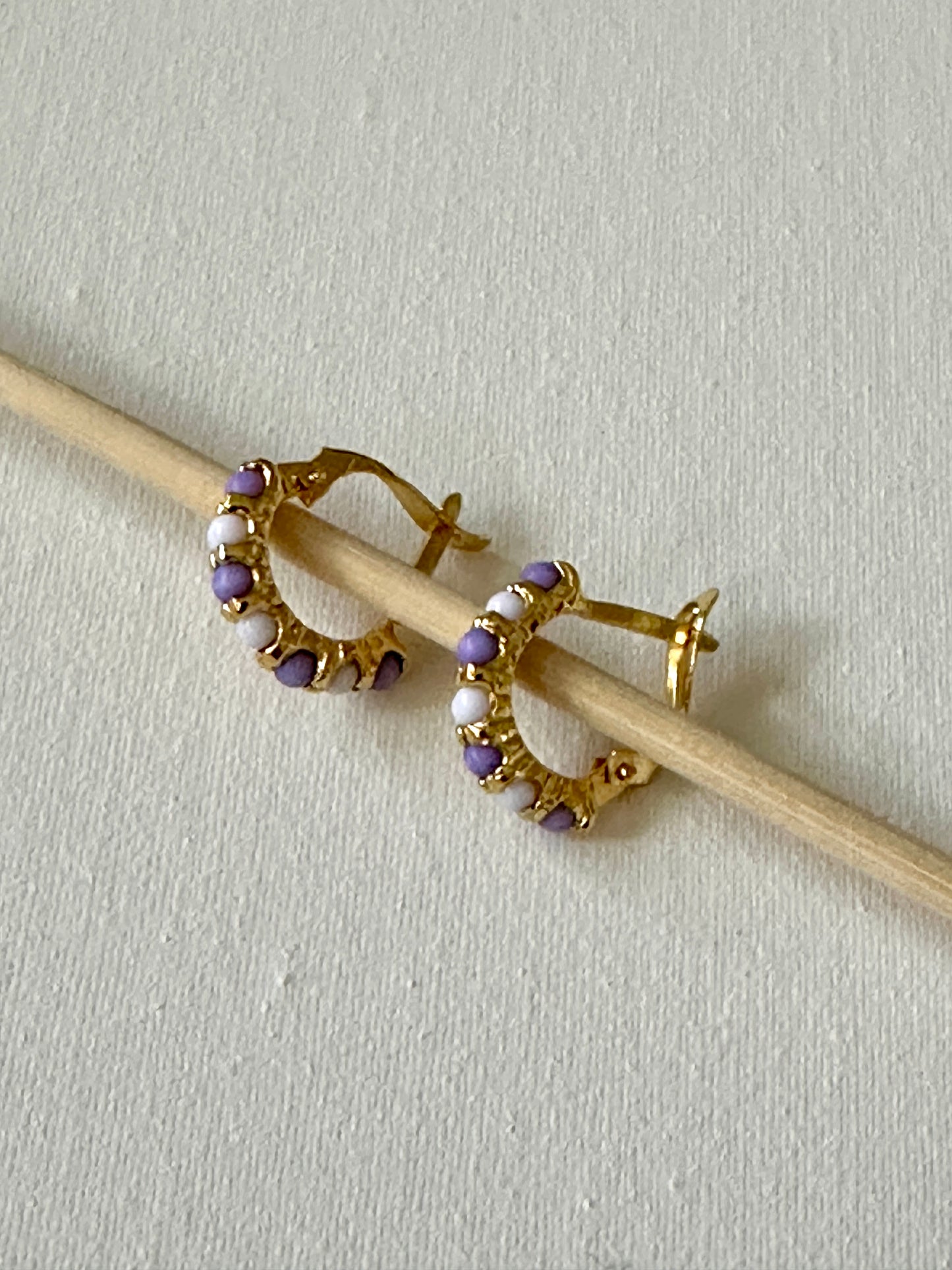 Baby girls beaded hoop earrings