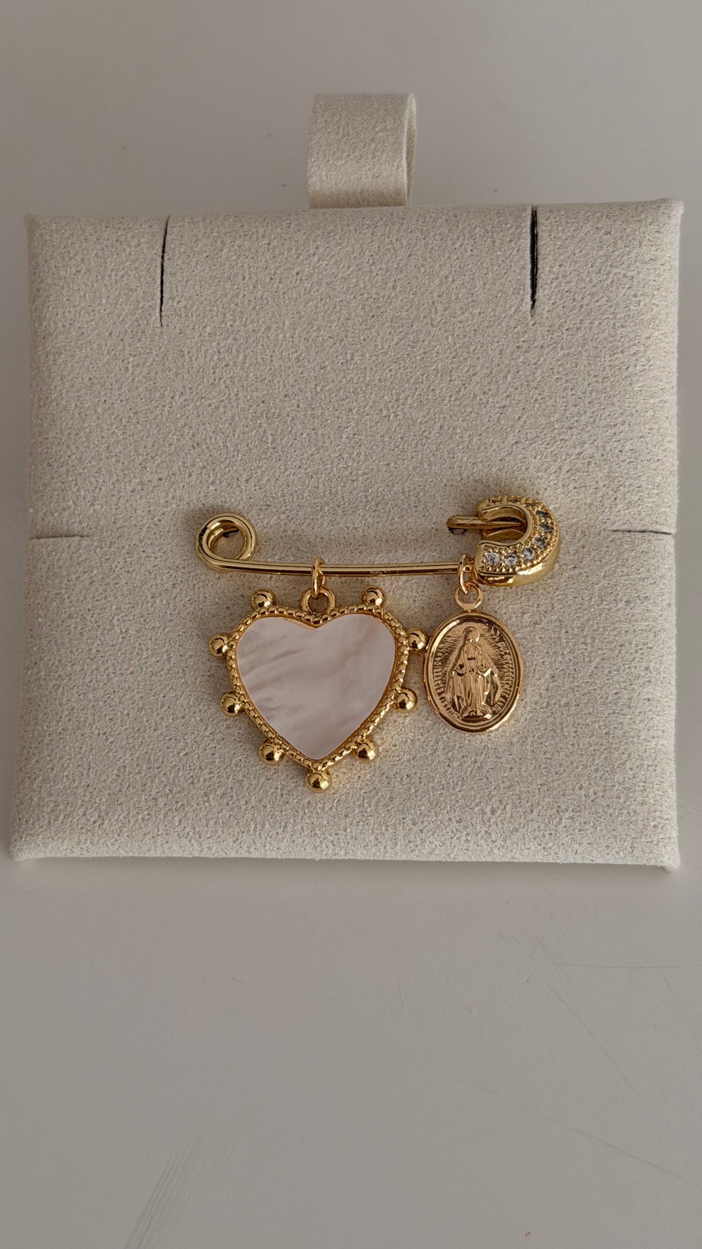 Mother of pearl heart Baby Pin
