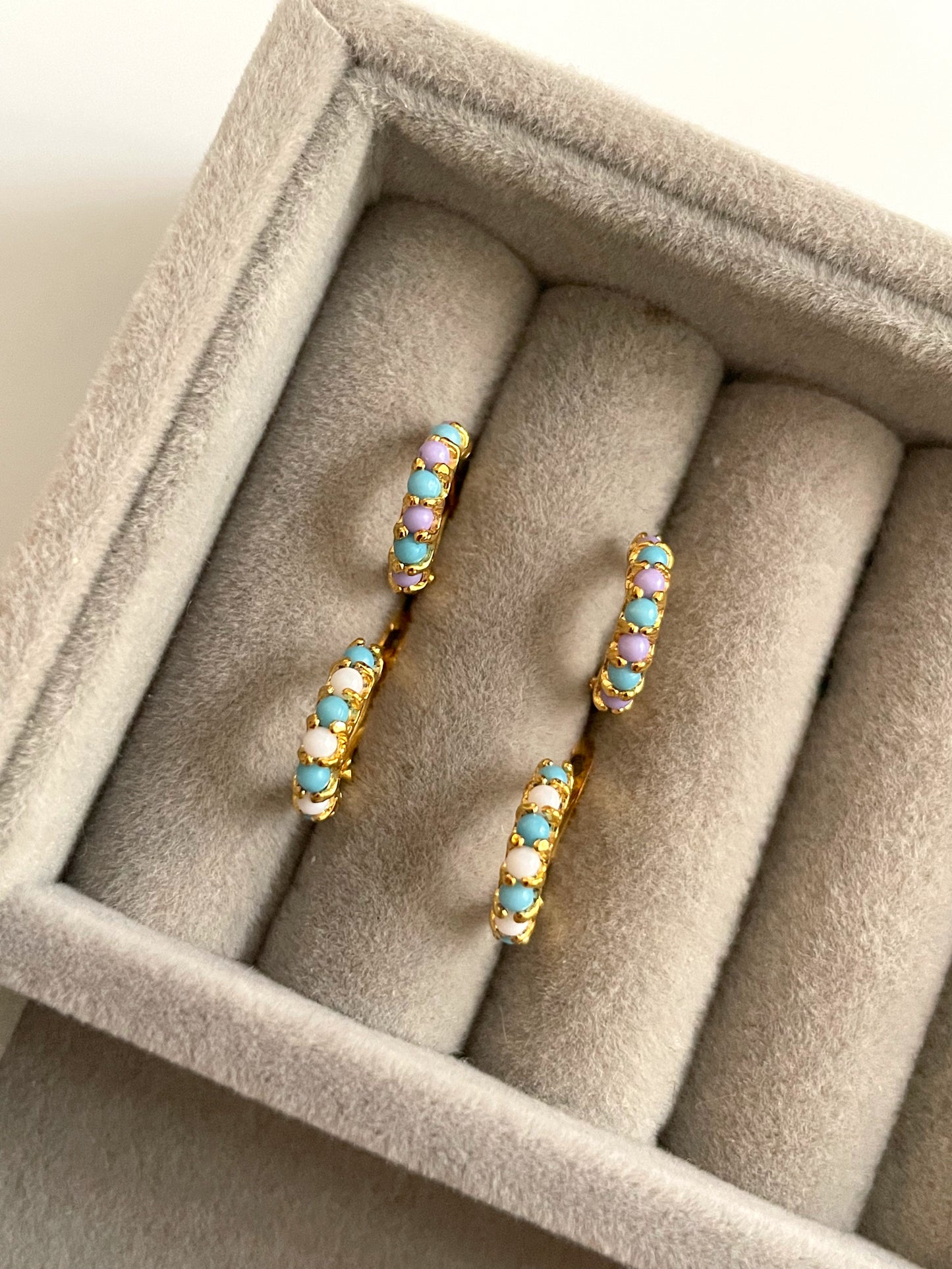 Baby girls beaded hoop earrings