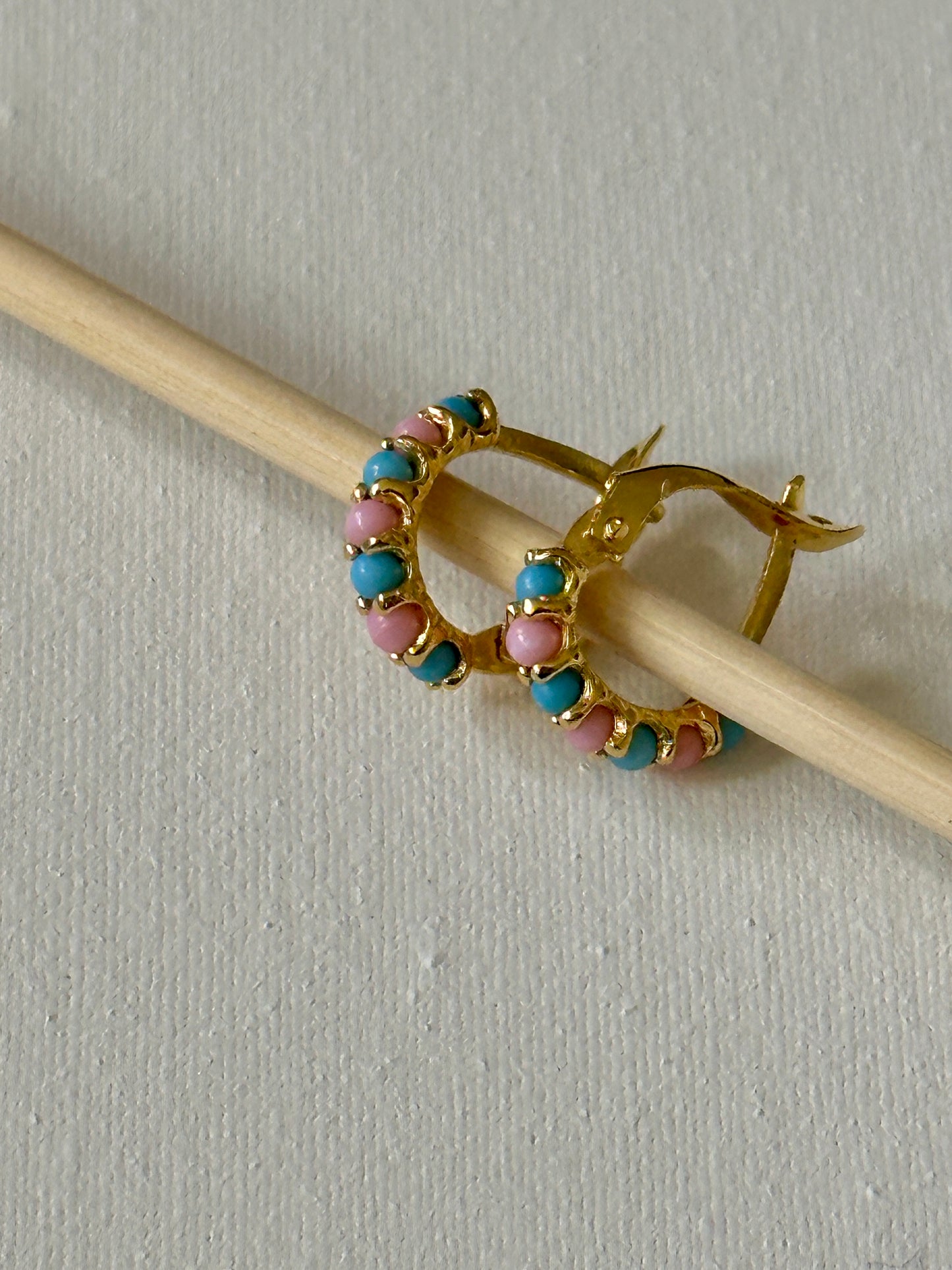 Baby girls beaded hoop earrings