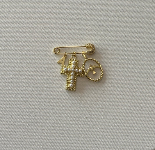 Baby Pin Cross Pearl