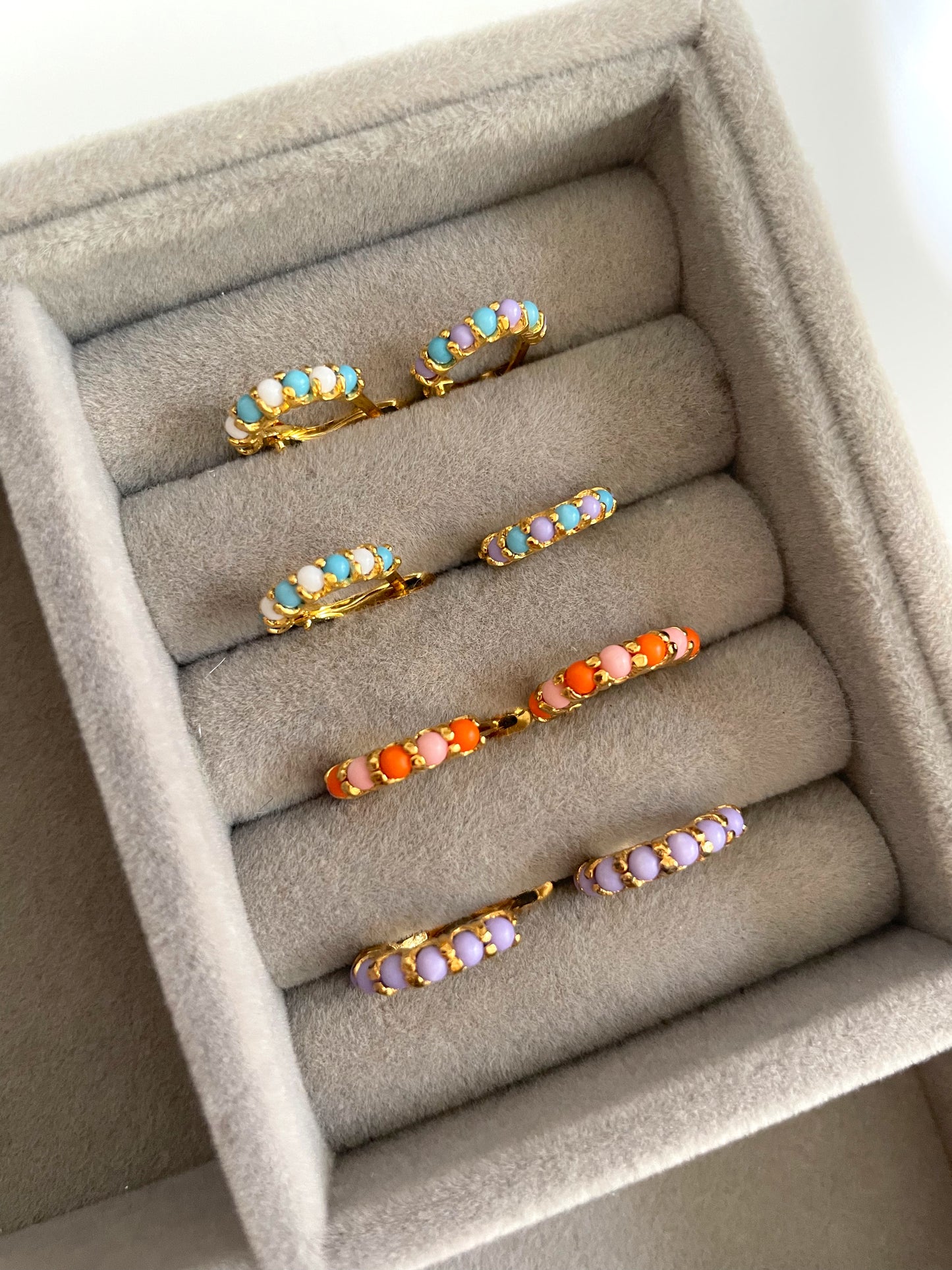 Baby girls beaded hoop earrings