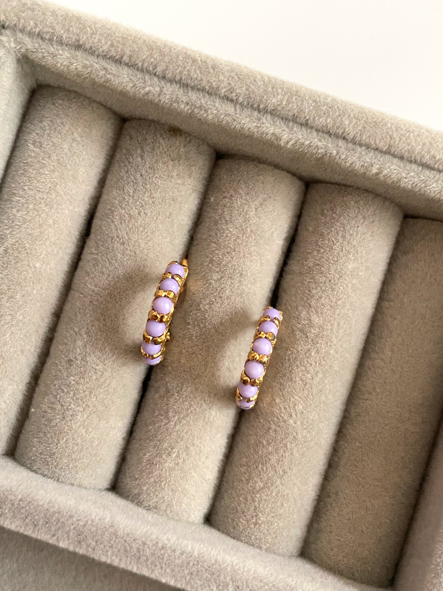 Baby girls beaded hoop earrings