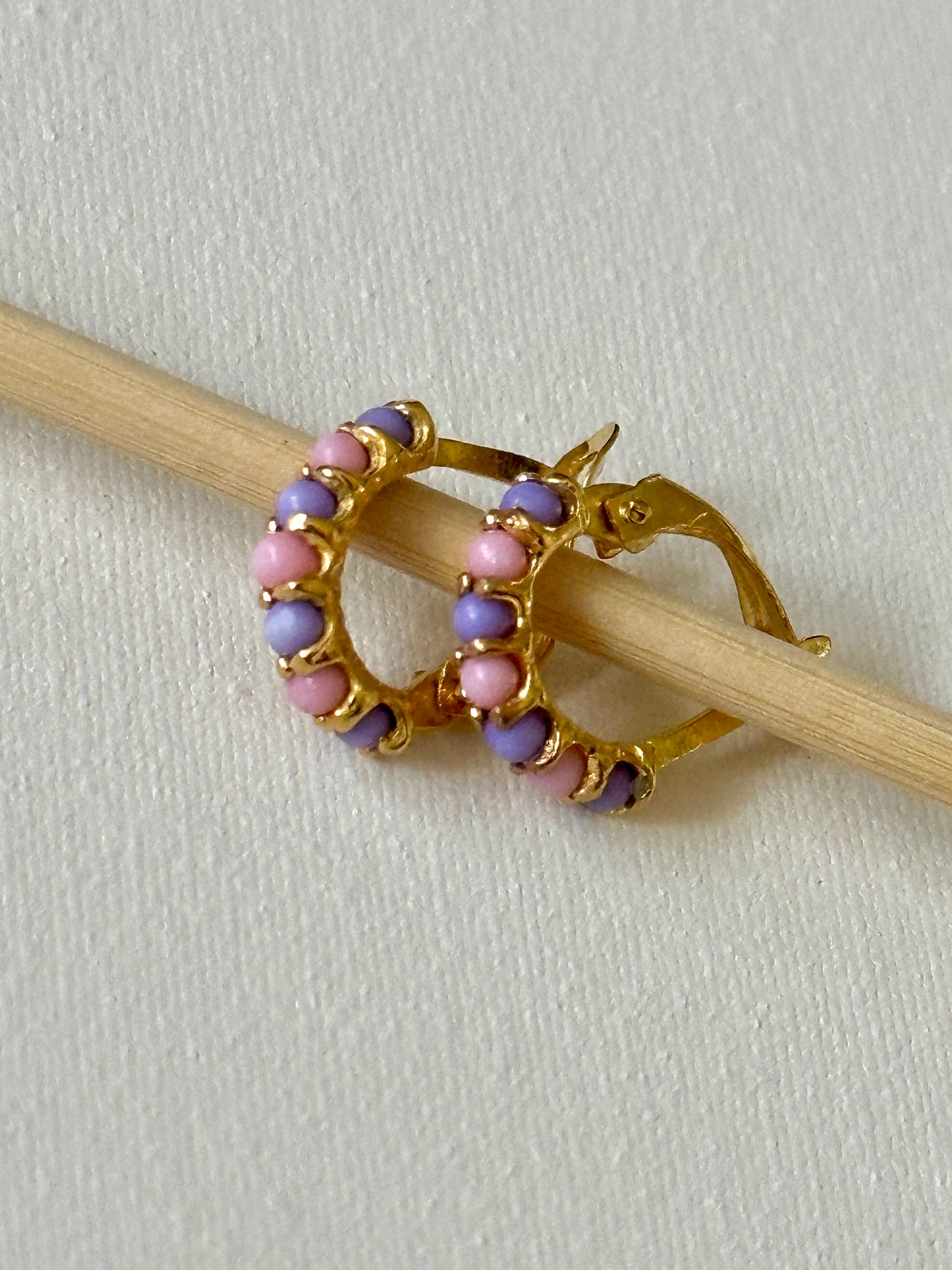 Baby girls beaded hoop earrings