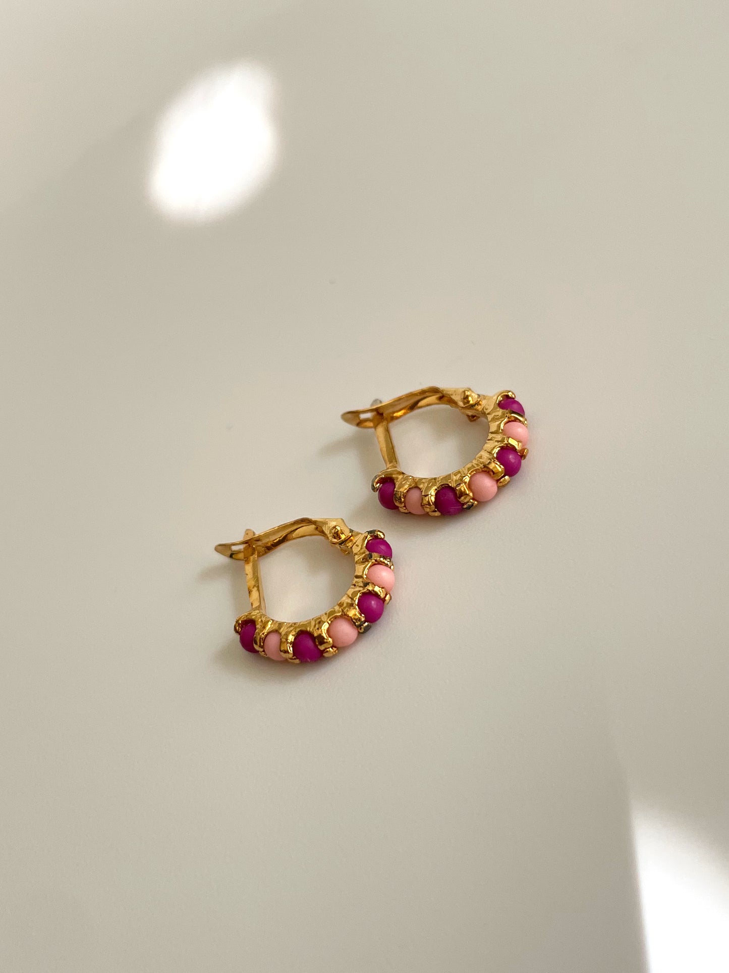 Baby girls beaded hoop earrings