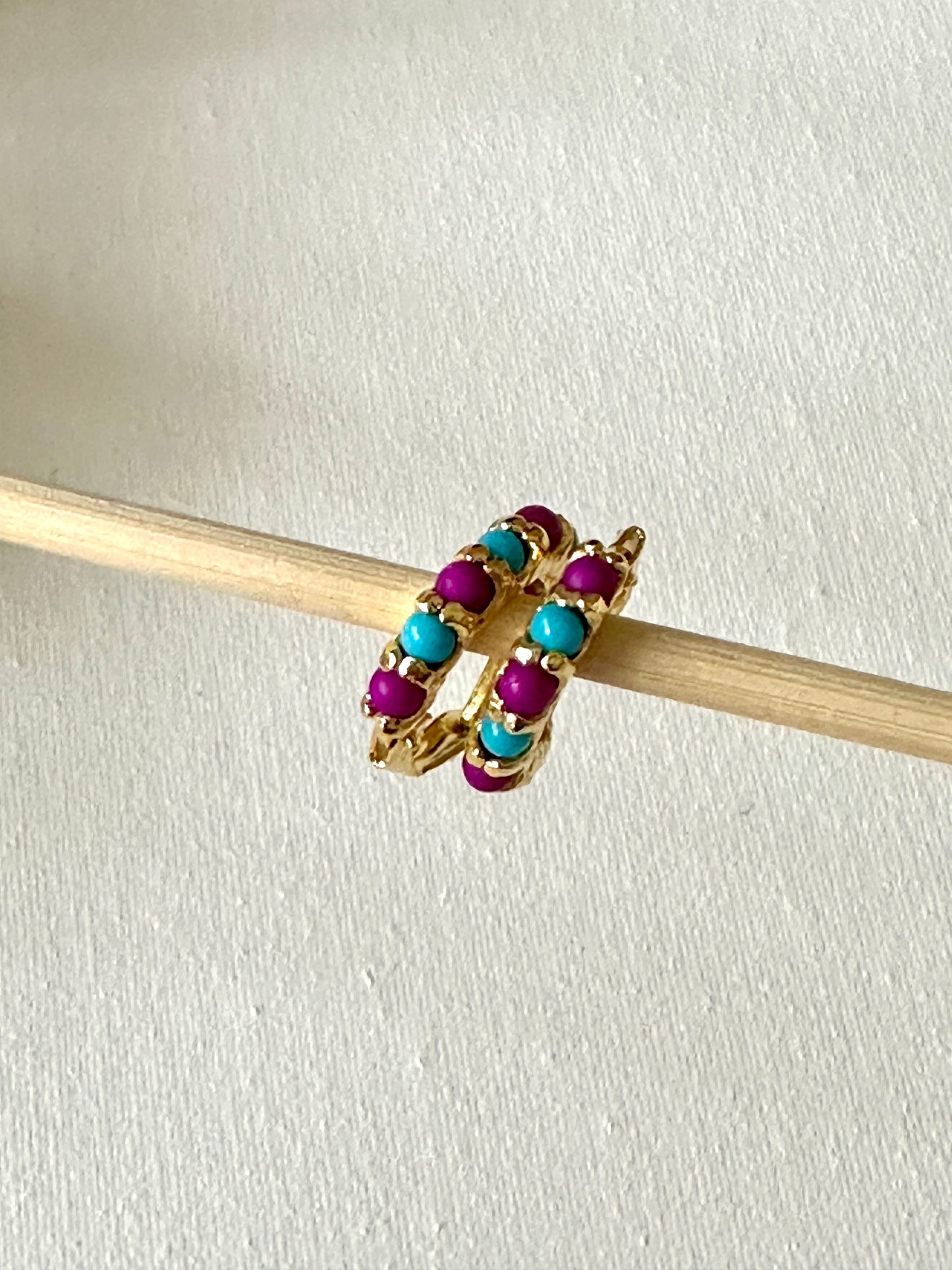 Baby girls beaded hoop earrings